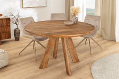 Runder Esstisch ART WOOD 100cm braun massiv Mangoholz