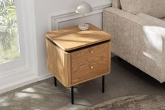 Moderner Nachttisch ATELIER 55cm Eiche Beistelltisch mit Schubladen