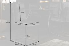 Moderner Freischwinger Stuhl COMFORT grau Samt mit Komfortgriff