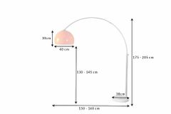 Ausziehbare Bogenlampe LOUNGE DEAL 175-205cm orange Marmorfuß Stehlampe