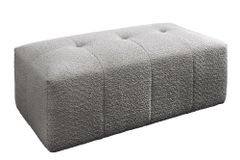 Moderner Hocker ROYAL 120cm grau Bouclé Federkern Sitzhocker Fußhocker