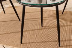 In- und Outdoor Bistro Balkon-Set PARIS schwarz Polyrattan Sitzgruppe inkl. Tisch