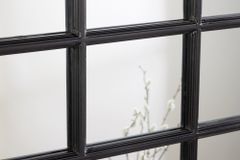 Moderner Wandspiegel PARIS 120cm schwarz Fensterspiegel Rundbogen-Design