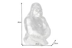 Dekorative Gorillafigur KONG 40cm silber handmade Metall Skulptur