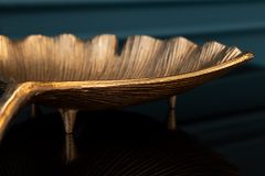 Dekorative Schale GINKGO 45cm gold handmade Metall