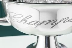 Eleganter Design Sektkühler CHAMPAGNE 40cm silber poliert Flaschenkühler