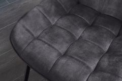 Design Stuhl ROADSTAR grau Samt schwarze Metallbeine