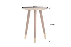 Design Beistelltisch ALCAZAR 50cm antik gold Metall Mangoholz Handarbeit rund