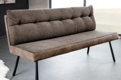 Moderne Sitzbank BIG GEORGE 160cm taupe Flachgewebe Taschenfederkern schwarz
