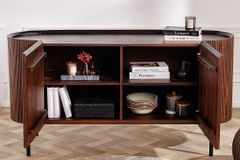 Massivholz Sideboard GATSBY 150cm dunkelbraun Mango Retro Design