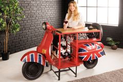 Design Bartisch SCOOTER 180cm rot Mangoholz Handarbeit Upcycling