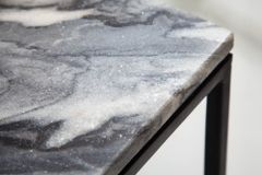 Eleganter Couchtisch ELEMENTS 50cm grau mit polierter Marmor-Platte