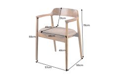 Design Stuhl KENNEDY braun massives Sheeshamholz mit Polstersitz Microfaser