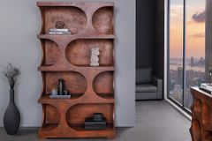 Abstraktes Regal ART AMBIENTE 180cm kupfer Beton Edelrost-Look Standregal
