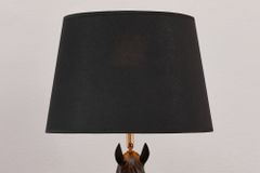 Extravagante Tischlampe BLACK BEAUTY 75cm schwarz gold Pferde-Skulptur