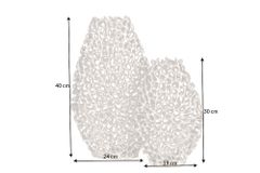 Filigranes Vasen 2er Set ABSTRACT LEAF 40cm silber Metall Handarbeit Blumenvase