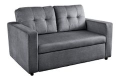 Sofa mit Schlaffunktion SMART 140cm grau hochwertiger Vogue Seiden Samtstoff