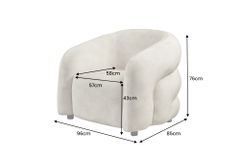 Moderner Design Sessel VOGUE 95cm beige Samt mit Armlehnen und Nosagfederung
