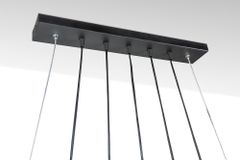 Design Hängelampe LEVELS 115cm Treibholz schwarz grau mit 5 Leuchten