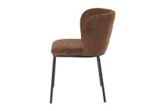 Design Stuhl LYON braun Chenille schwarze Metallbeine