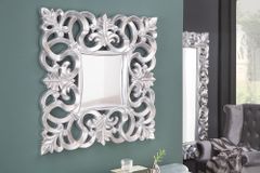 Eleganter Wandspiegel VENICE 75x75cm silber antik Barockstil