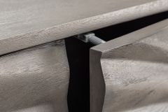 Massivholz Sideboard HURRICANE 175cm grau Akazie 3D-Design