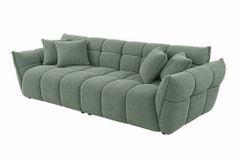 XXL Sofa CLOUD 260cm salbei Bouclé Bigsofa Federkern inkl. Kissen