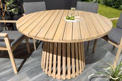 Runder Gartentisch KOPENHAGEN 120cm natur Akazie Massivholz In- und Outdoor wetterfest