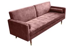 Modernes Schlafsofa COUTURE 200cm altrosa Microvelours 3-Sitzer Couch mit Schlaffunktion