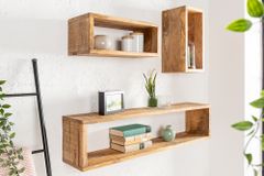 Massives Wandregal 3er Set HEMINGWAY 94cm aus Mangoholz