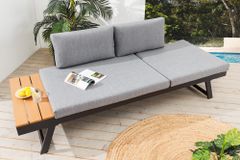 Verstellbare Gartenlounge MODULAR MIAMI 230cm grau natur anthrazit Gartensofa oder Gartenliege