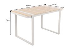 Wetterfester Gartentisch TAMPA LOUNGE 125cm greige natur Aluminium Metall Holz-Design Outdoor