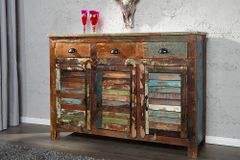 Einzigartiges Sideboard JAKARTA 125cm recyceltes Massivholz aus Fischerbooten
