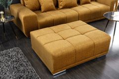 Extravaganter Hocker ELEGANCIA 110cm senfgelb Vogue Velours Samt mit Ziersteppung