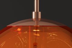 Runde Hängelampe LIQUID DIAMOND 35cm kupfer Glas Stahl Kugelleuchte
