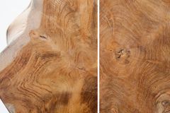 Massivholz Beistelltisch MOLAR 30cm Hocker Teak Block aus einem Stück gefertigt
