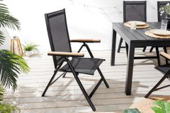 Outdoor Gartenstuhl DESIGNO anthrazit Aluminium klappbar wetterfest Hochlehner