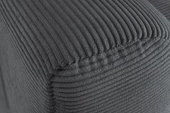Modernes Ecksofa ZERO GRAVITY 240cm dunkelgrau Cord 3-Sitzer Couch L-Form