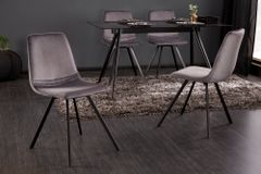 Retro Stuhl AMSTERDAM CHAIR dunkelgrau Samt Designklassiker