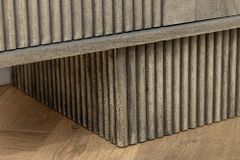 Design Sideboard ART DECO 170cm grau smoked Mangoholz massiv 3D-Front