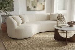 Modernes Sofa ATELIER 230cm beige Bouclé 3-Sitzer Couch inkl. Kissen
