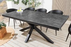 In- und Outdoor Esstisch GALAXIE 200cm anthrazit Keramik Aluminium wetterfest