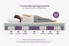Ergonomische Boxspringmatratze CLOUD FLEX 180x200cm Tonnentaschenfederkern 7-Zonen