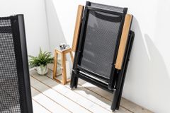 Outdoor Gartenstuhl DESIGNO anthrazit Aluminium klappbar wetterfest Hochlehner