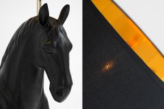 Extravagante Stehlampe BLACK BEAUTY 130cm Pferdefigur schwarz