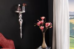 Barocke Wandkonsole SCALA 60cm silber Aluminium Wandregal