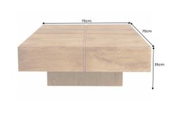 Massiver Couchtisch BOLT 70cm braun Mangoholz honey finish handmade
