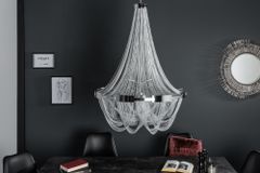 Extravaganter Kronleuchter ROYAL XL 70cm silber Hängeleuchte