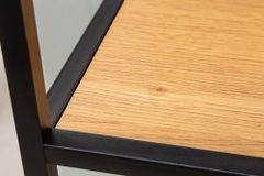 Industrial Bücherregal SLIM LINE 114cm Wildeiche schwarz fünf Regalböden