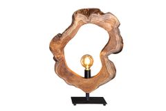 Handgefertigte Tischlampe ORGANIC ARTWORK 55cm natur Teakholz